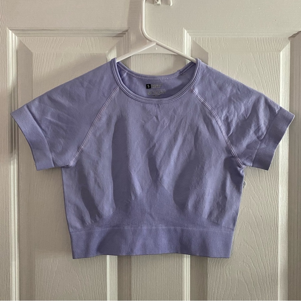 NWOT Shein XS Athletic Crop Top Lilac Purple